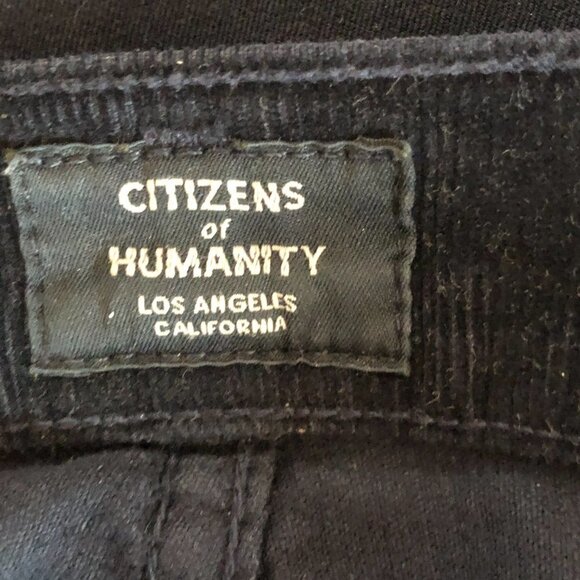 CITIZENS OF HUMANITY Harlow Ankle Mid Rise Slim Maternity Navy Corduroy 25 - Picture 10 of 16